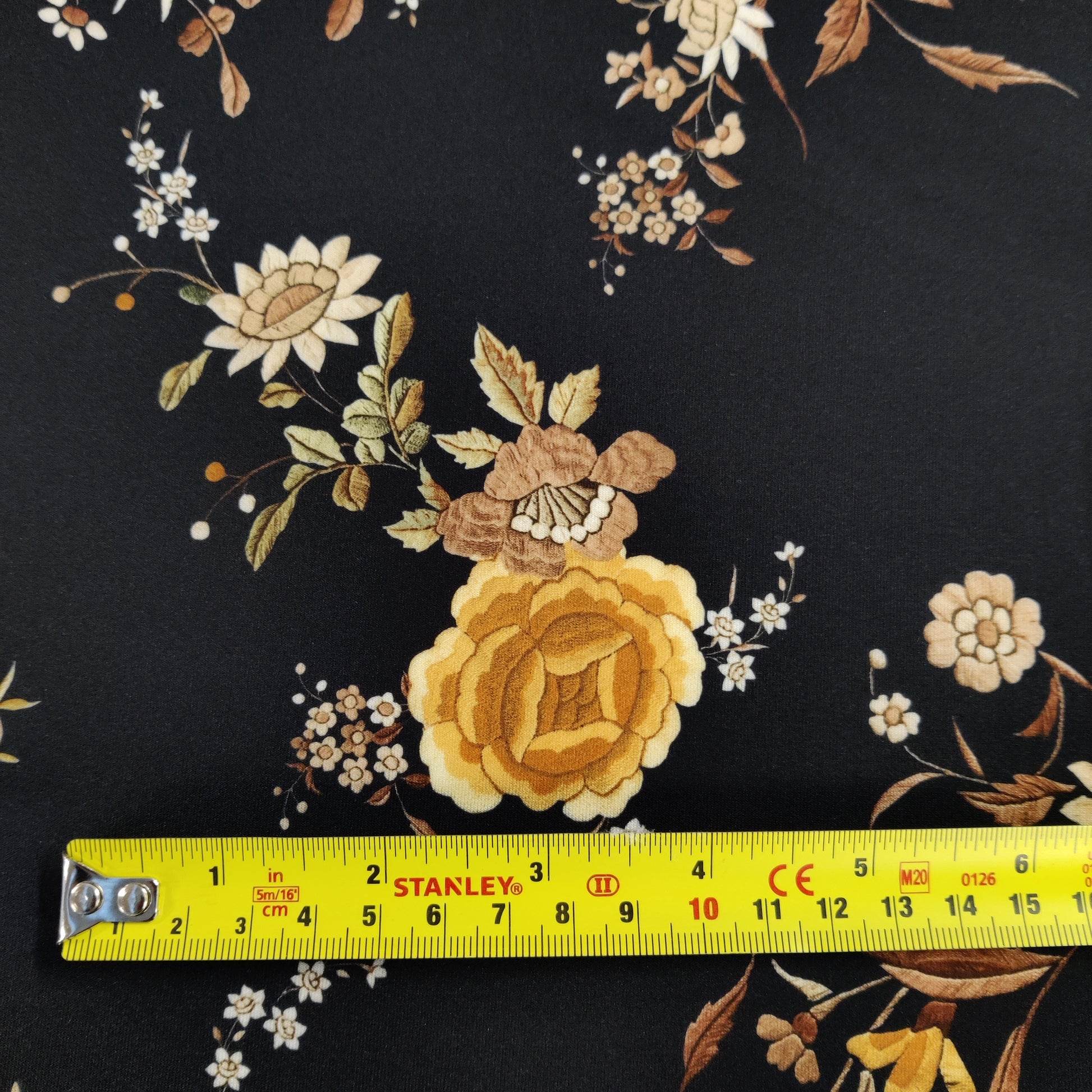 FS849 Black Floral | fabric, limited, sale, scuba | Fabric Styles