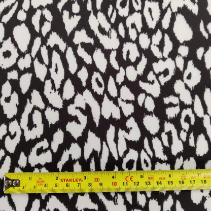 FS873 Black White Leopard | Fabric | Animal, drape, Fabric, fashion fabric, FS456, Leopard, Scuba, sewing, Stretchy | Fabric Styles