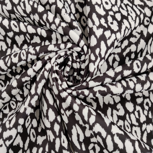 FS873 Black White Leopard | Fabric | Animal, drape, Fabric, fashion fabric, FS456, Leopard, Scuba, sewing, Stretchy | Fabric Styles