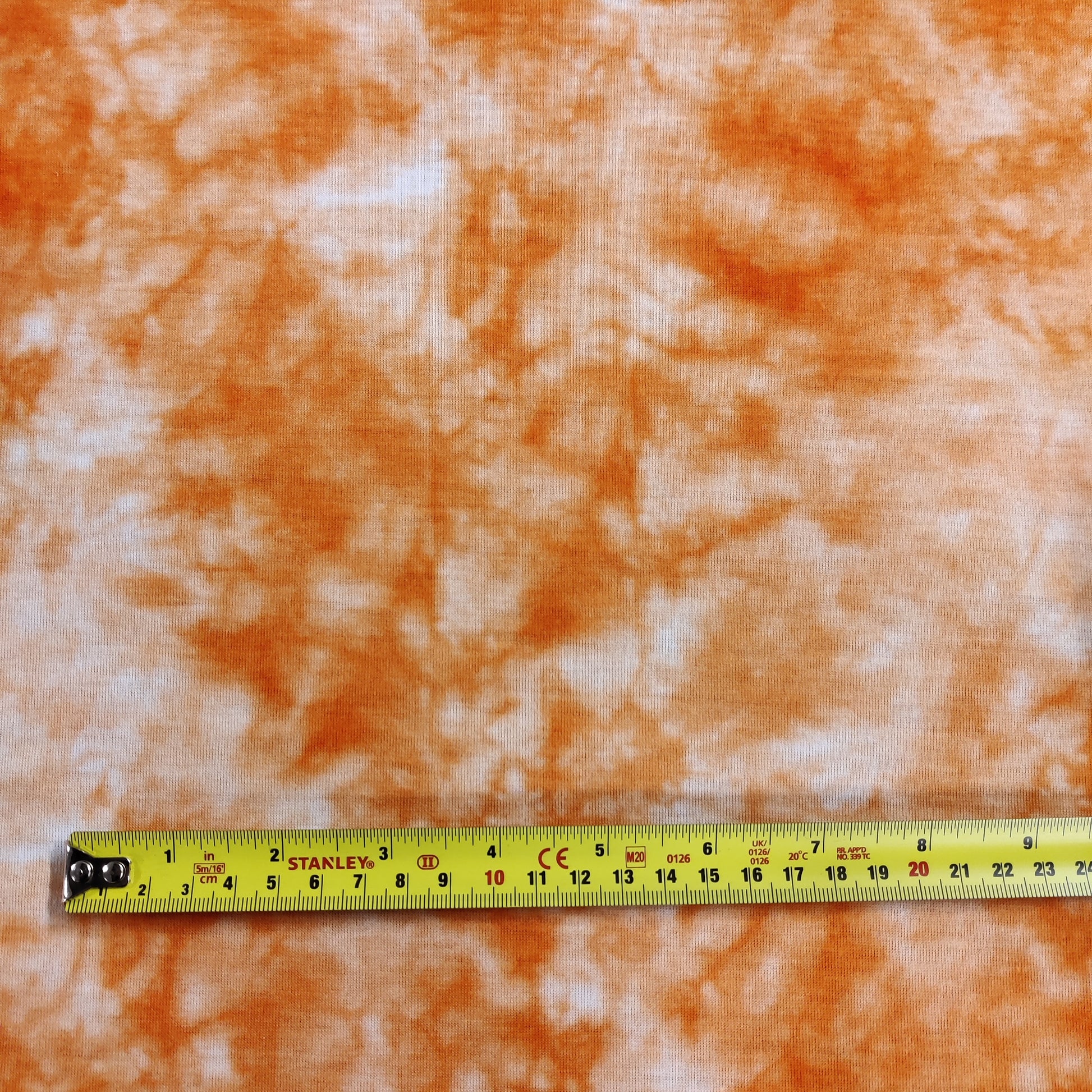 FS789 Orange Tie Dye | Fabric | drape, Fabric, fashion fabric, jersey, Kids, making, Sale, sewing, spun polyester, Spun Polyester Elastane, stretch, Stretchy, Tie Dye | Fabric Styles