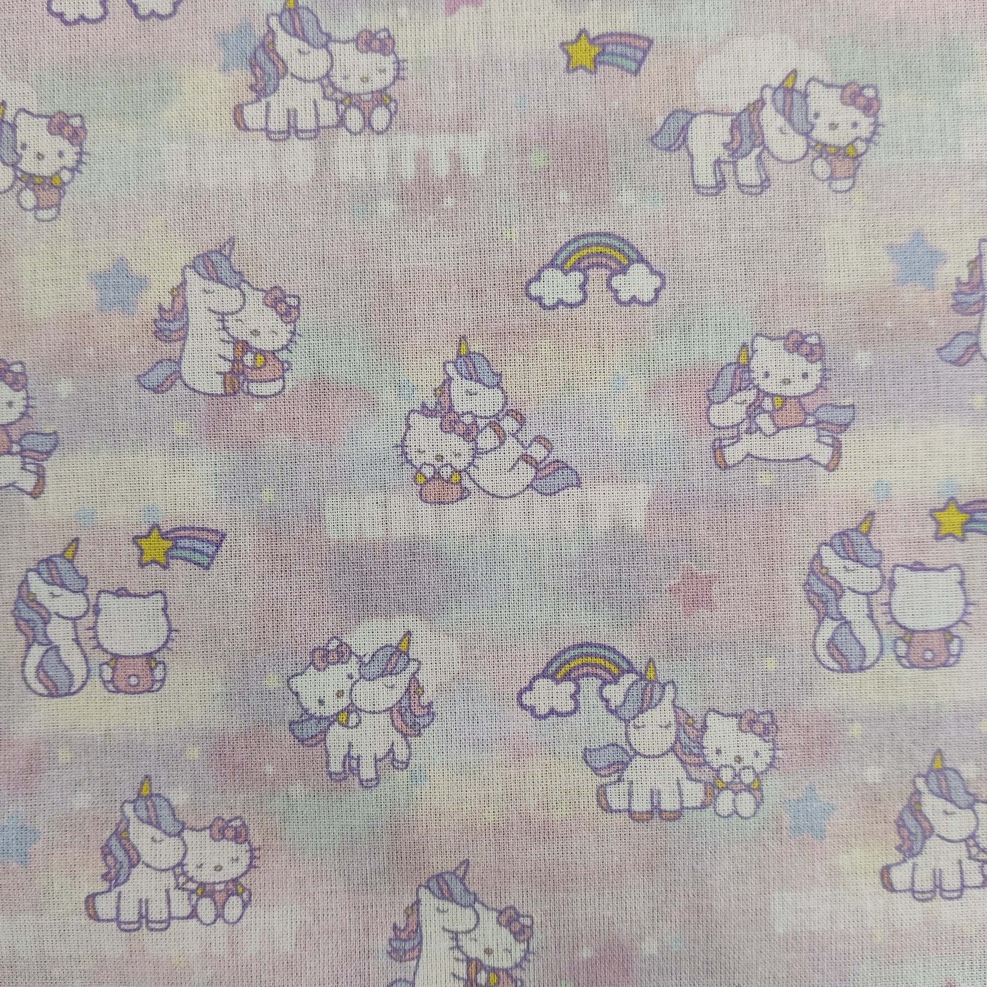 FS892_3 Hello Kitty Candy Floss Cotton | Fabric | Animal, Baby, Baby Pink, Brand, Branded, Candy Floss, Candyfloss, Cartoon, Children, comic, comics, Cotton, Fabric, fashion fabric, George, Hello, Hello Kitty, hero, Kawaii, Kids, Kitty, Light blue, logo, making, Rainbow, Rainbows | Fabric Styles