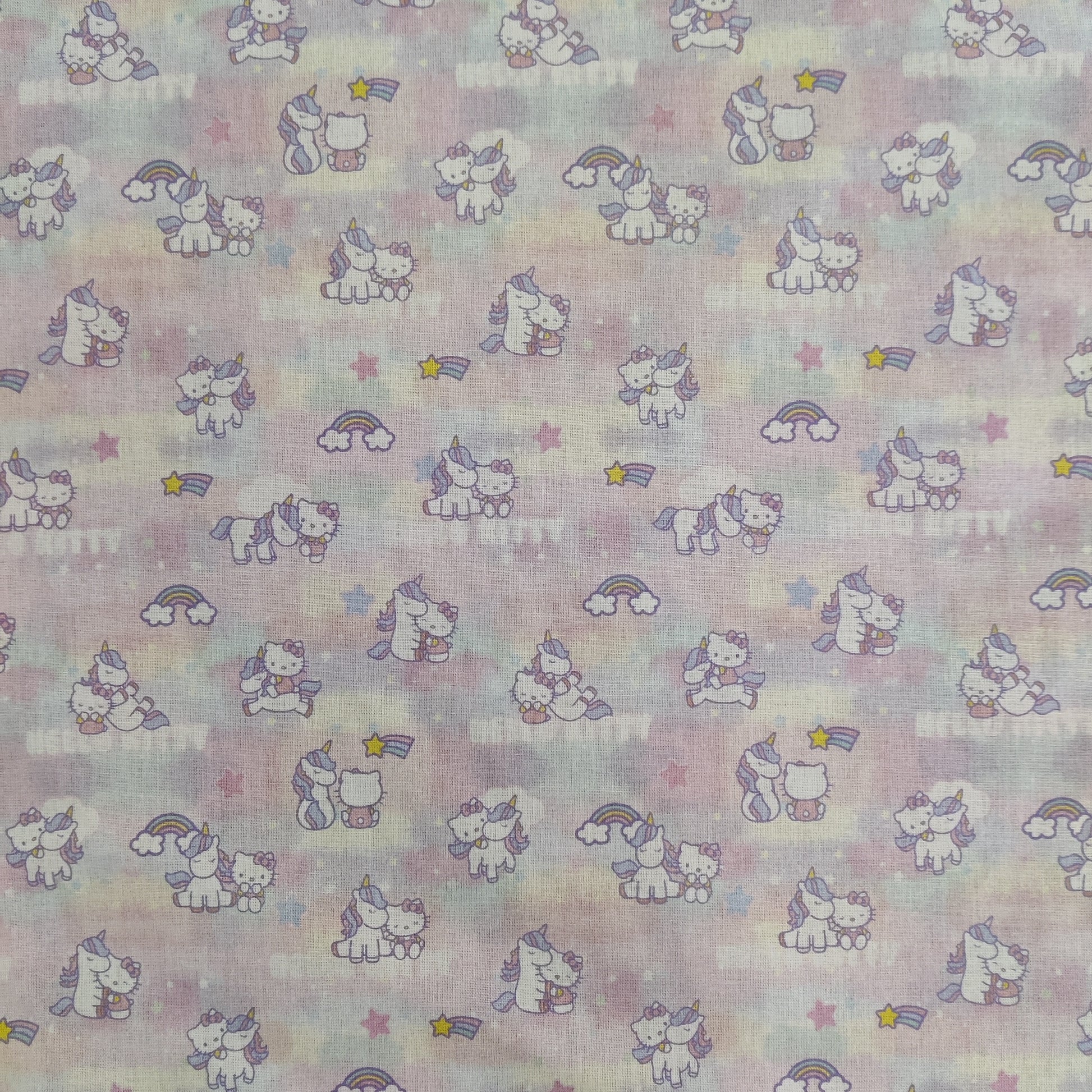 FS892_3 Hello Kitty Candy Floss Cotton | Fabric | Animal, Baby, Baby Pink, Brand, Branded, Candy Floss, Candyfloss, Cartoon, Children, comic, comics, Cotton, Fabric, fashion fabric, George, Hello, Hello Kitty, hero, Kawaii, Kids, Kitty, Light blue, logo, making, Rainbow, Rainbows | Fabric Styles