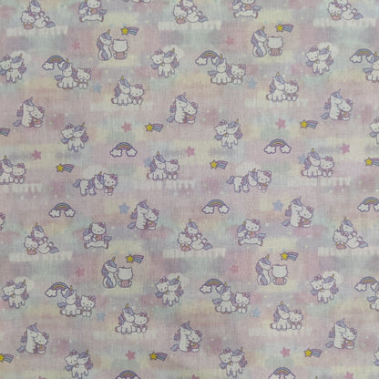 FS892_3 Hello Kitty Candy Floss Cotton | Fabric | Animal, Baby, Baby Pink, Brand, Branded, Candy Floss, Candyfloss, Cartoon, Children, comic, comics, Cotton, Fabric, fashion fabric, George, Hello, Hello Kitty, hero, Kawaii, Kids, Kitty, Light blue, logo, making, Rainbow, Rainbows | Fabric Styles