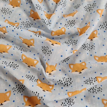 FS883_1 Blushing Foxes Polycotton | Fabric | Blushing, Children, Fabric, fashion fabric, Fox, Foxes, Kid, Kids, making, Poly, Poly Cotton, Sale, sewing, Skirt, White | Fabric Styles