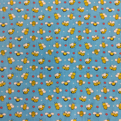 FS884 Bees Polycotton | Fabric | Animal, Bees, Children, Fabric, fashion fabric, Fox, Kid, Kids, making, Poly, Poly Cotton, Sale, sewing, Skirt, White | Fabric Styles