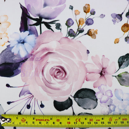 FS999 Botanic Floral | Fabric | Blossom, fabric, floral, FS426, Peony, pink rose, scuba, summer, White | Fabric Styles