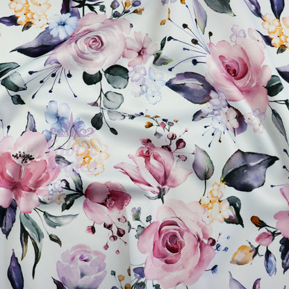 FS999 Botanic Floral | Fabric | Blossom, fabric, floral, FS426, Peony, pink rose, scuba, summer, White | Fabric Styles