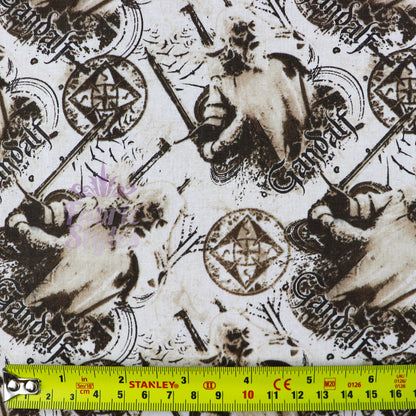 FS982_1 Lord of The Rings - Gandalf - Cotton | Fabric | Book, Brand, Branded, Characters, Children, comics, Cotton, Fabric, fashion fabric, Gandalf, Logo, Lord, Lord of the Rings, making, Movie, Ring, Rings | Fabric Styles