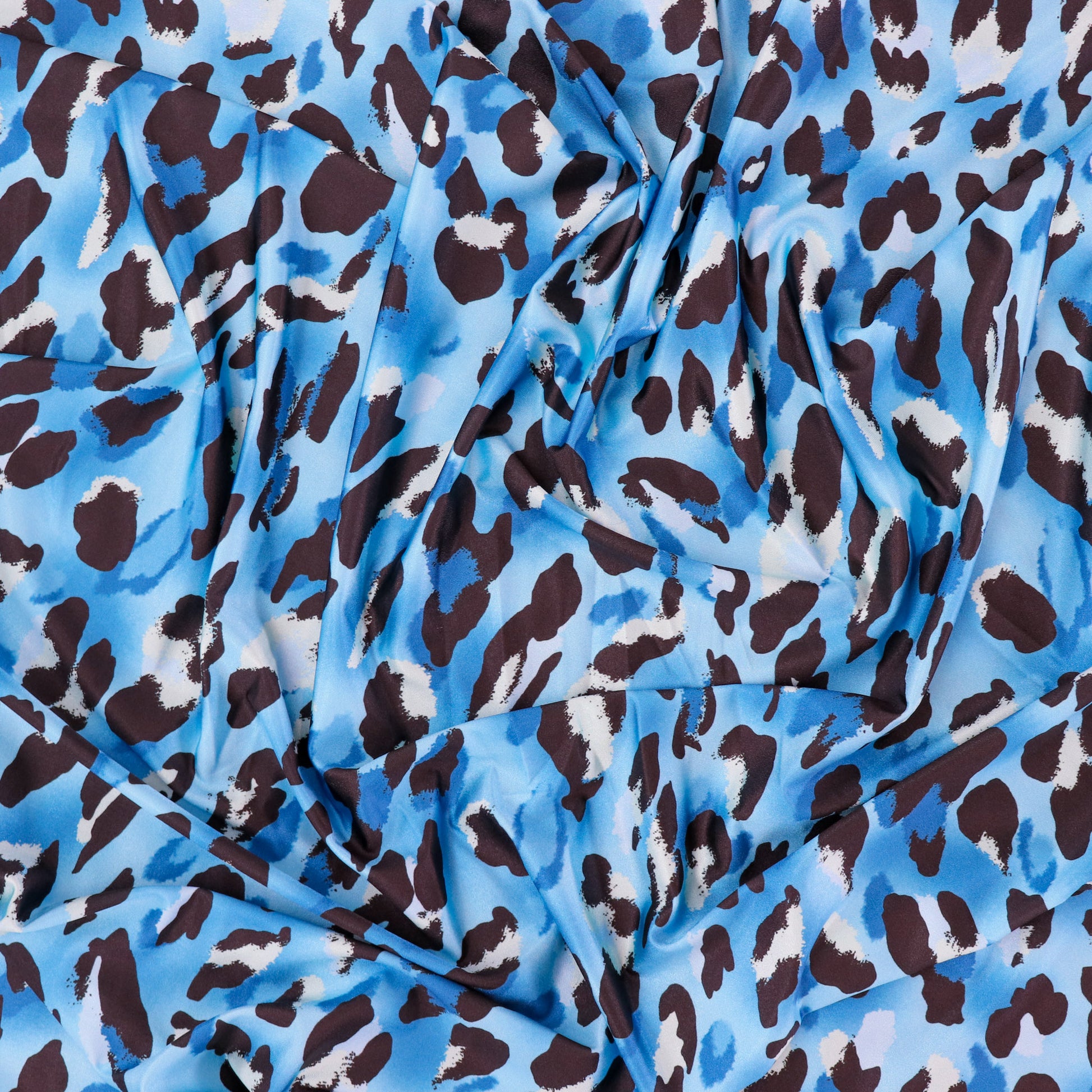 FS1134 Blue Leopard Spandex Stretch Fabric | Fabric | animal, blue, Fabric, Leopard, Neon, spandex, Wildlife | Fabric Styles