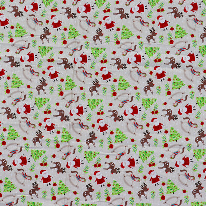 FS1161 Christmas Santa Snowglobes Friends Cotton Fabric Brown | Fabric | 100% Cotton, Christmas, Cotton, drape, Fabric, face, fashion fabric, Hat, making, Reindeer, sewing, Sledge, sleigh, Snake, Snow, Snowflake, snowflakes, Snowing, Snowman, Snowmen, Stars, xmas | Fabric Styles