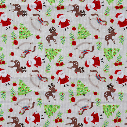 FS1161 Christmas Santa Snowglobes Friends Cotton Fabric Brown | Fabric | 100% Cotton, Christmas, Cotton, drape, Fabric, face, fashion fabric, Hat, making, Reindeer, sewing, Sledge, sleigh, Snake, Snow, Snowflake, snowflakes, Snowing, Snowman, Snowmen, Stars, xmas | Fabric Styles