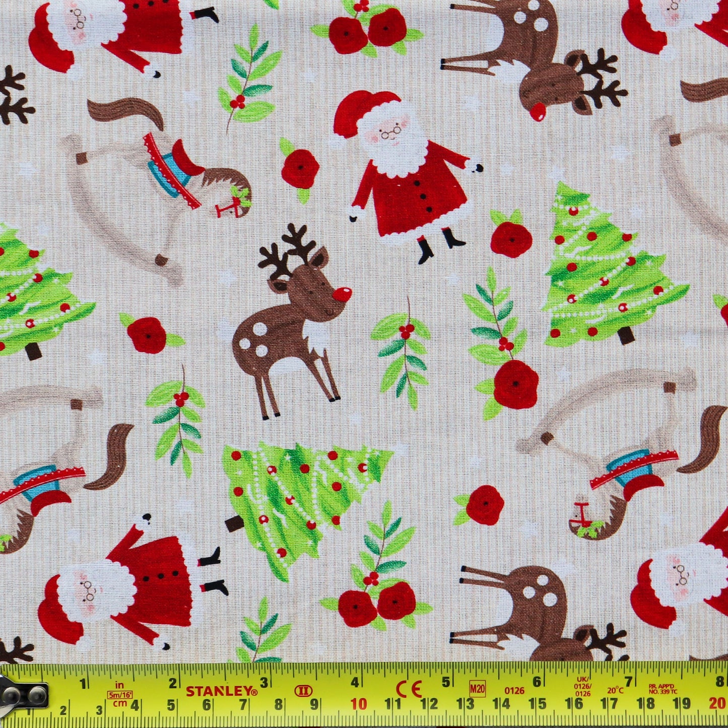 FS1161 Christmas Santa Snowglobes Friends Cotton Fabric Brown | Fabric | 100% Cotton, Christmas, Cotton, drape, Fabric, face, fashion fabric, Hat, making, Reindeer, sewing, Sledge, sleigh, Snake, Snow, Snowflake, snowflakes, Snowing, Snowman, Snowmen, Stars, xmas | Fabric Styles