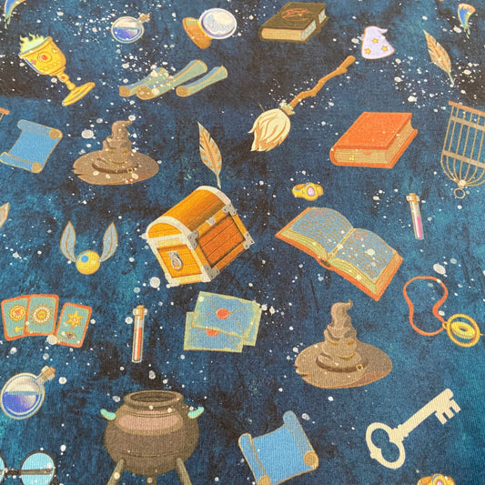 FS707 Mystery Potions Jersey Knitwear Stretch Fabric Blue Black Red | Fabric | blue, broom, Children, drape, elastane, Fabric, fashion fabric, FS707_1, FS707_2, FS707_3, Halloween, Harry, Harry Potter, jersey, Kids, Knit, Knitwear, Loungewear, making, Pink, Polyester, Potions, Potter, Red, Sale, sewing, Skirt, Stretchy | Fabric Styles