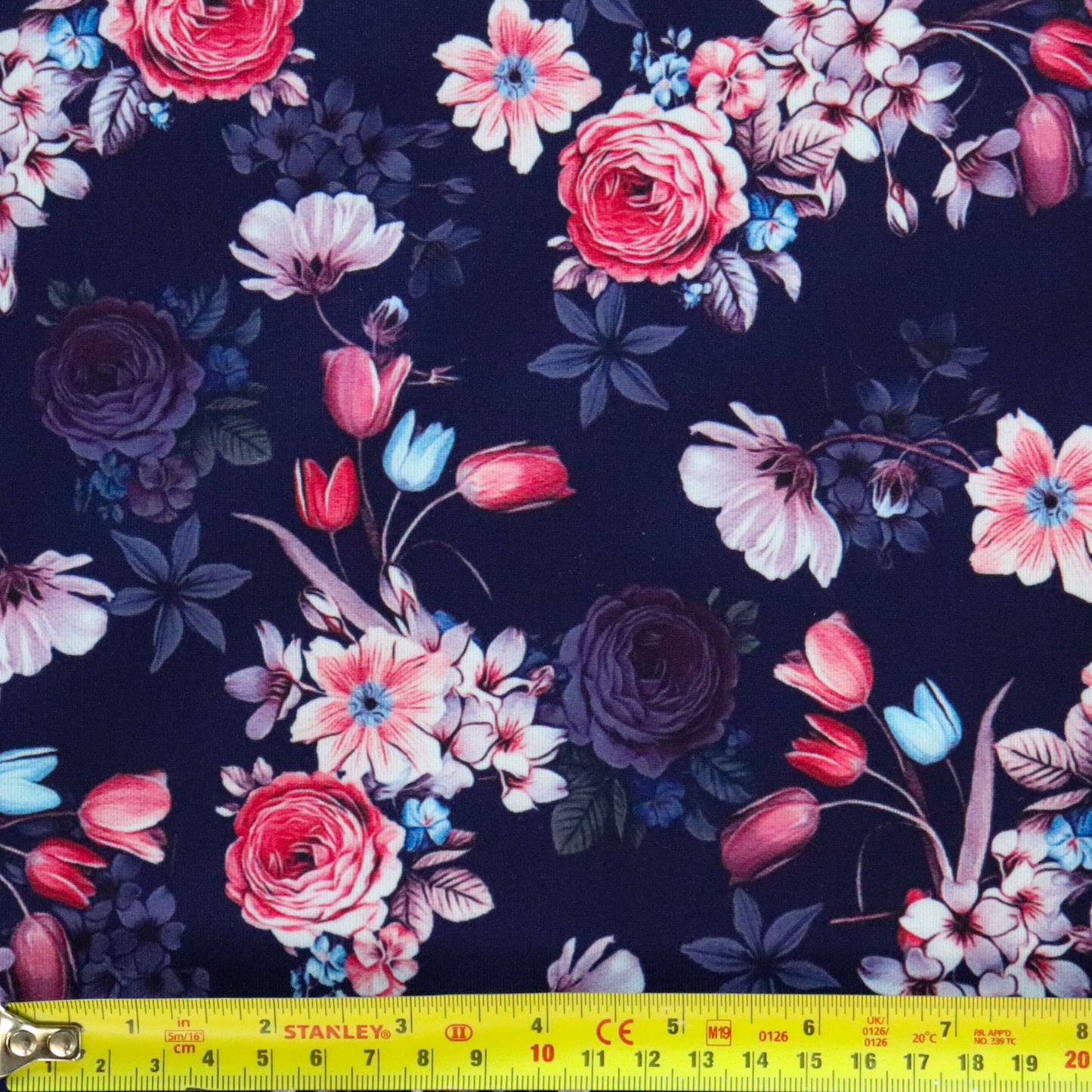 FS1183 Florist Garden Print Scuba Stretch Knit Fabric Navy | Fabric | Blue, Fabric, floral, Flowers, Navy, New, scuba, Small Flowers | Fabric Styles