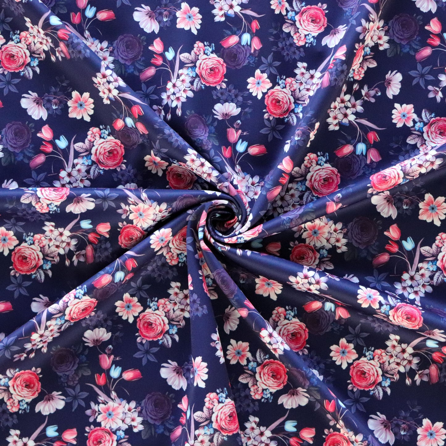 FS1183 Florist Garden Print Scuba Stretch Knit Fabric Navy | Fabric | Blue, Fabric, floral, Flowers, Navy, New, scuba, Small Flowers | Fabric Styles