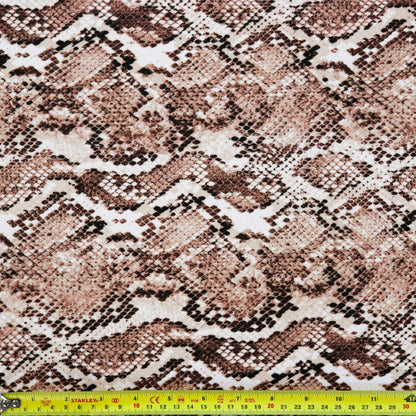 FS1185 Brown Natural Snake Skin Print Scuba Stretch Knit Fabric | Fabric | Animal, fabric, Natural, New, scuba, Skin, snake, Snake Skin, Snakeskin | Fabric Styles