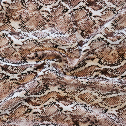 FS1185 Brown Natural Snake Skin Print Scuba Stretch Knit Fabric | Fabric | Animal, fabric, Natural, New, scuba, Skin, snake, Snake Skin, Snakeskin | Fabric Styles