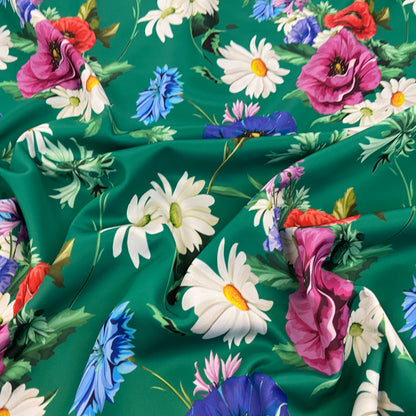 FS820 Floral | Fabric | drape, elastane, Fabric, fashion fabric, Floral, Flower, jersey, making, Polyester, Purple, Scuba, sewing, Skirt, stretch, Stretchy | Fabric Styles