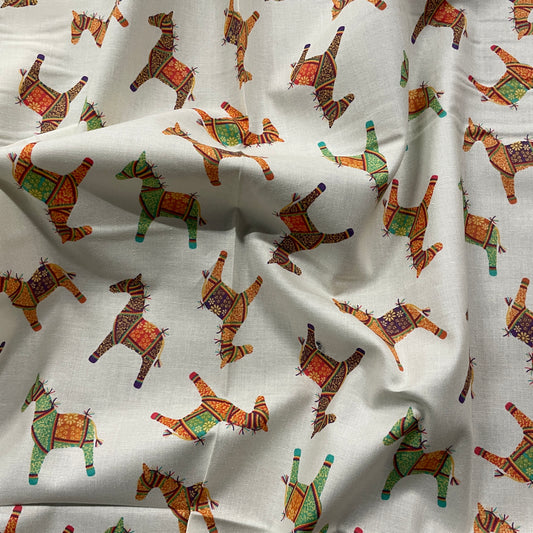 FS871 Indian Horses Cotton Fabric White | Fabric | Cotton, drape, Fabric, fashion fabric, Horses, Indian, Kids, making, sALE, sewing, Skirt, Woven | Fabric Styles