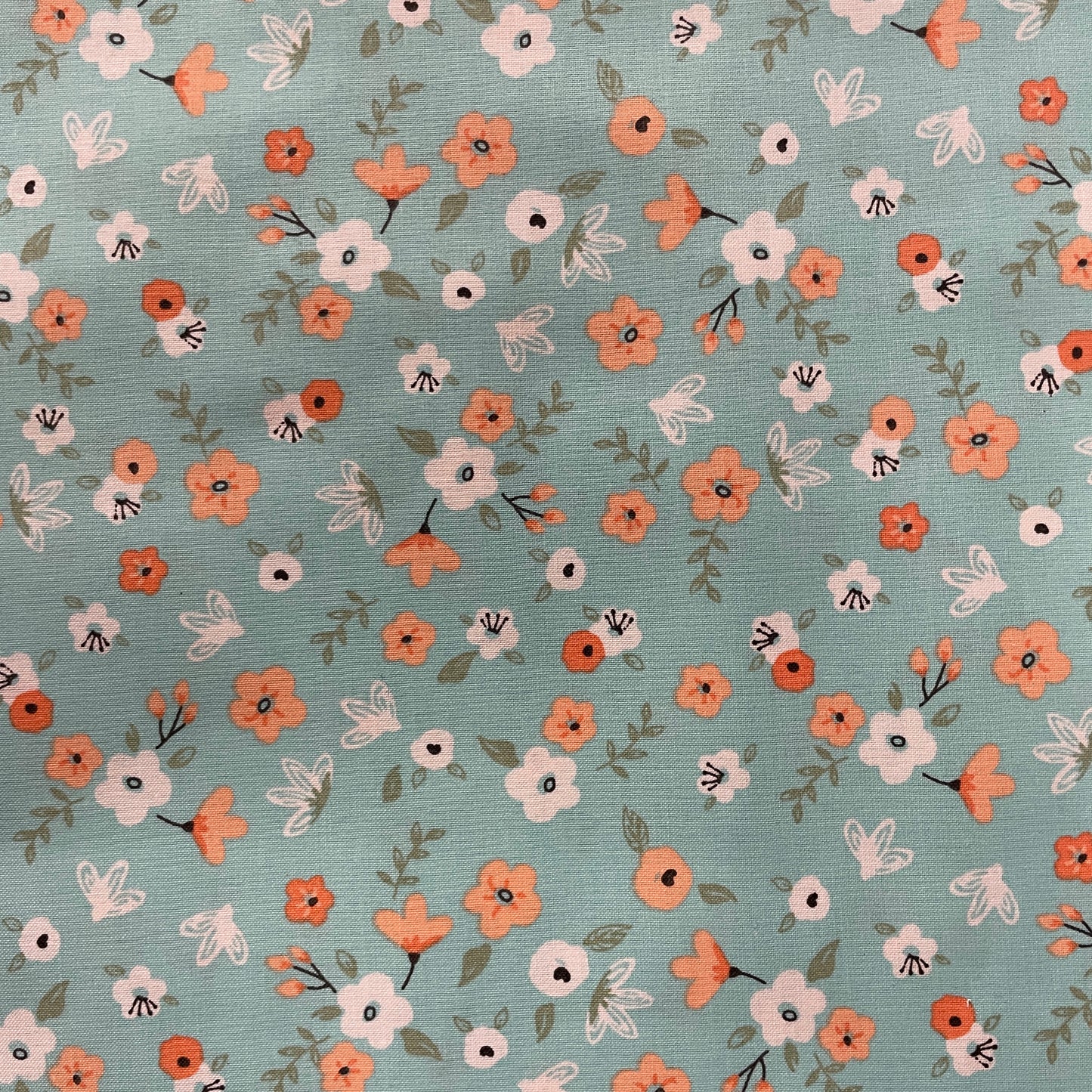 FS869 Aiyanna Daisy Blue Cotton Fabric