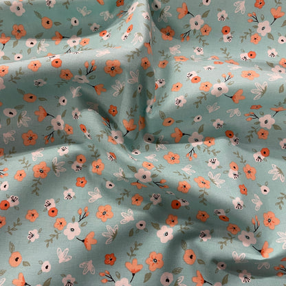 FS869 Aiyanna Daisy Blue Cotton Fabric