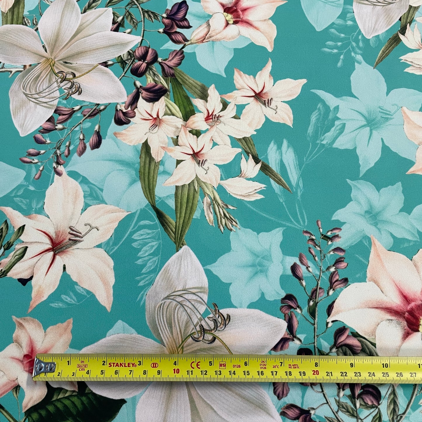 FS314 Lily Amaryllis Floral | Fabric | Amaryllis, Fabric, Floral, Flower, Flowers, Leaf, Leaves, Light, Lily, Oriental Lily, Pearl, Peony, Pink, Purple, Scuba, Summer, White | Fabric Styles