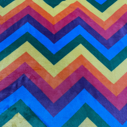 FS924 Rainbow Zigzag Cuddle Fleece Fabric | Fabric | Bright, Check, Children, Comfort, Cuddle, Cuddle fleece, Cuddly, drape, Fabric, fashion fabric, Fleece, Kids, making, Neon, Pets, Polyester, Rainbow, sewing, Skirt, White, Zigzag | Fabric Styles