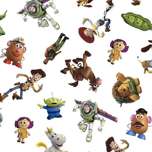 FS764_2 Disney Toy Story | Fabric | blue, Brand, Branded, Buzz, Buzz lighter, Children, Cotton, Disney, drape, elsa, Fabric, fashion fabric, Kids, Light blue, making, sewing, Skirt, snowman, Toy Story, Woody | Fabric Styles