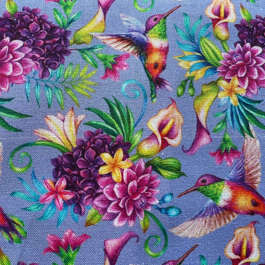 FS1006 Humming Bird Floral Cotton Fabric | Fabric | Alphabet, Animal, Bird, Birds, children, Cotton, drape, Fabric, fashion fabric, Floral, Flowers, Humming, Humming Bird, HummingBird, Kids, making, sewing, Skirt | Fabric Styles