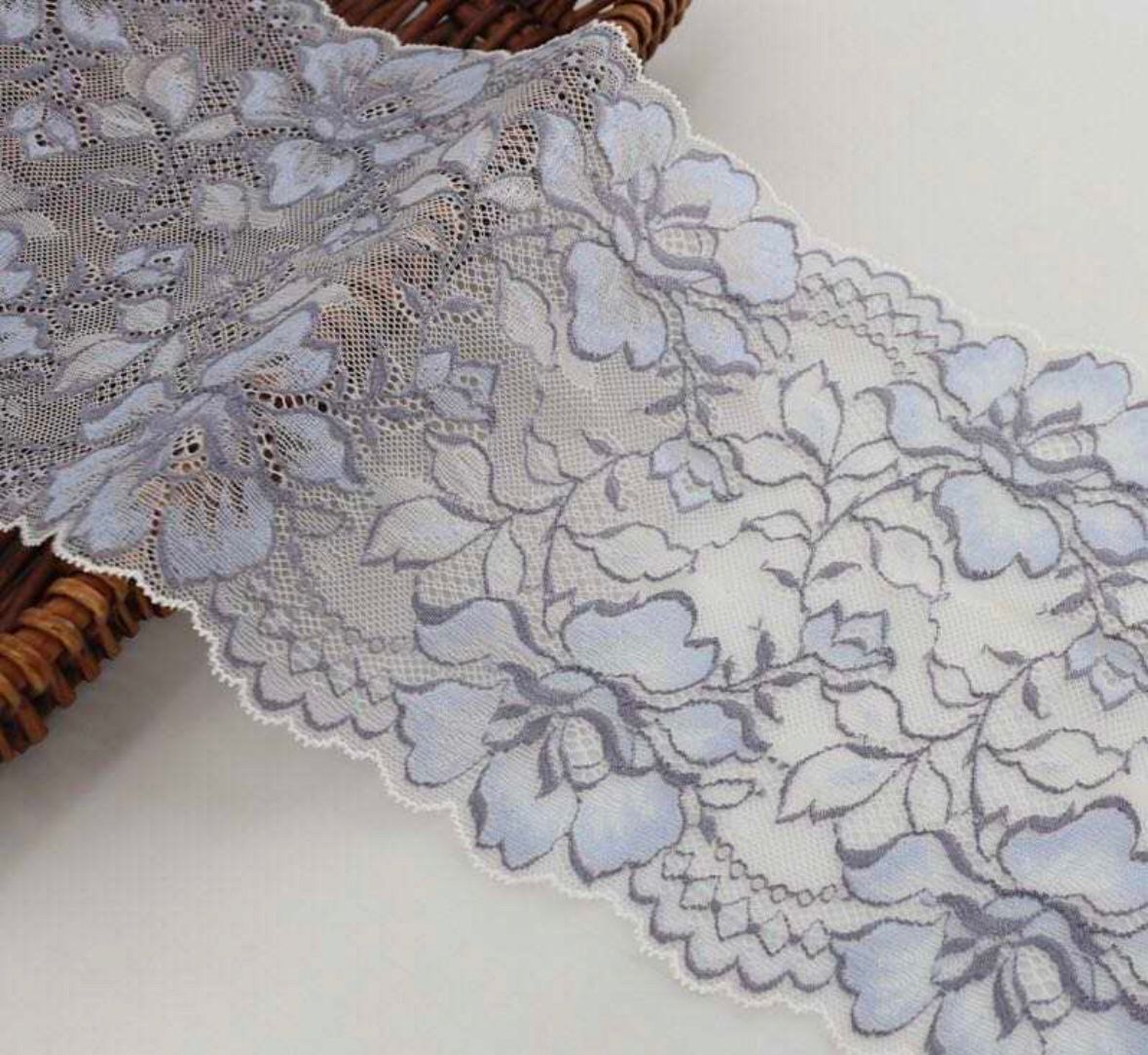 Floral Raschel Stretch Lace 408 White Fabric