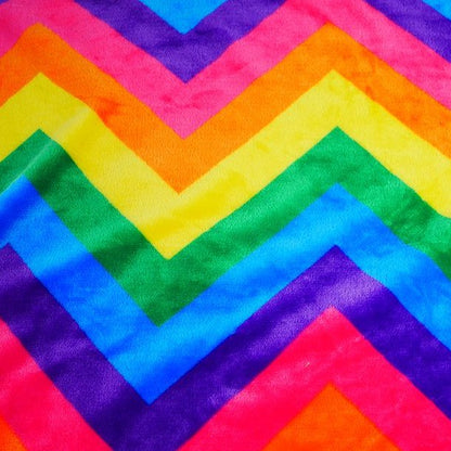 FS924 Rainbow Zigzag Cuddle Fleece Fabric | Fabric | Bright, Check, Children, Comfort, Cuddle, Cuddle fleece, Cuddly, drape, Fabric, fashion fabric, Fleece, Kids, making, Neon, Pets, Polyester, Rainbow, sewing, Skirt, White, Zigzag | Fabric Styles