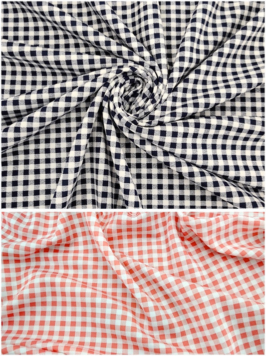 FS130 Gingham Scuba Stretch Fabric Pink & Navy | Fabric | checks, drape, Fabric, fashion fabric, Gingham, jersey, making, Navy, Pink, SALE, Scuba, sewing, Tartan | Fabric Styles