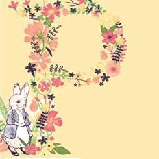 FS689_2 Peter Rabbit Floral Letter | Fabric | blue, Brand, Branded, Children, Cotton, drape, Fabric, fashion fabric, Kids, Light blue, making, Peter, Peter Rabbit, Rabbit, sewing, Skirt | Fabric Styles