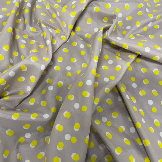 FS855 Spots Satin | Fabric | drape, elastane, Fabric, fashion fabric, Foil, FS580, jersey, making, Pink, Polyester, purple, Rainbow, Sale, Satin, sewing, Shiny, Silver, Skirt, Stretchy, Watercolour | Fabric Styles