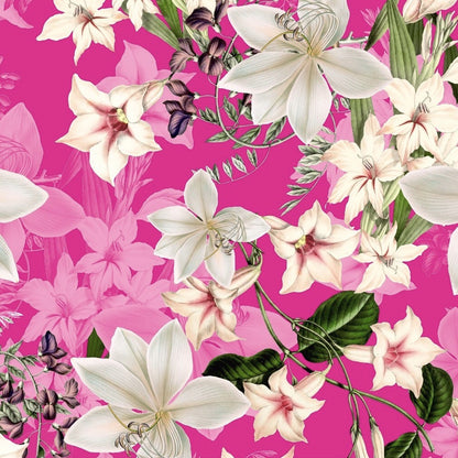 FS314 Lily Amaryllis Floral | Fabric | Amaryllis, Fabric, Floral, Flower, Flowers, Leaf, Leaves, Light, Lily, Oriental Lily, Pearl, Peony, Pink, Purple, Scuba, Summer, White | Fabric Styles