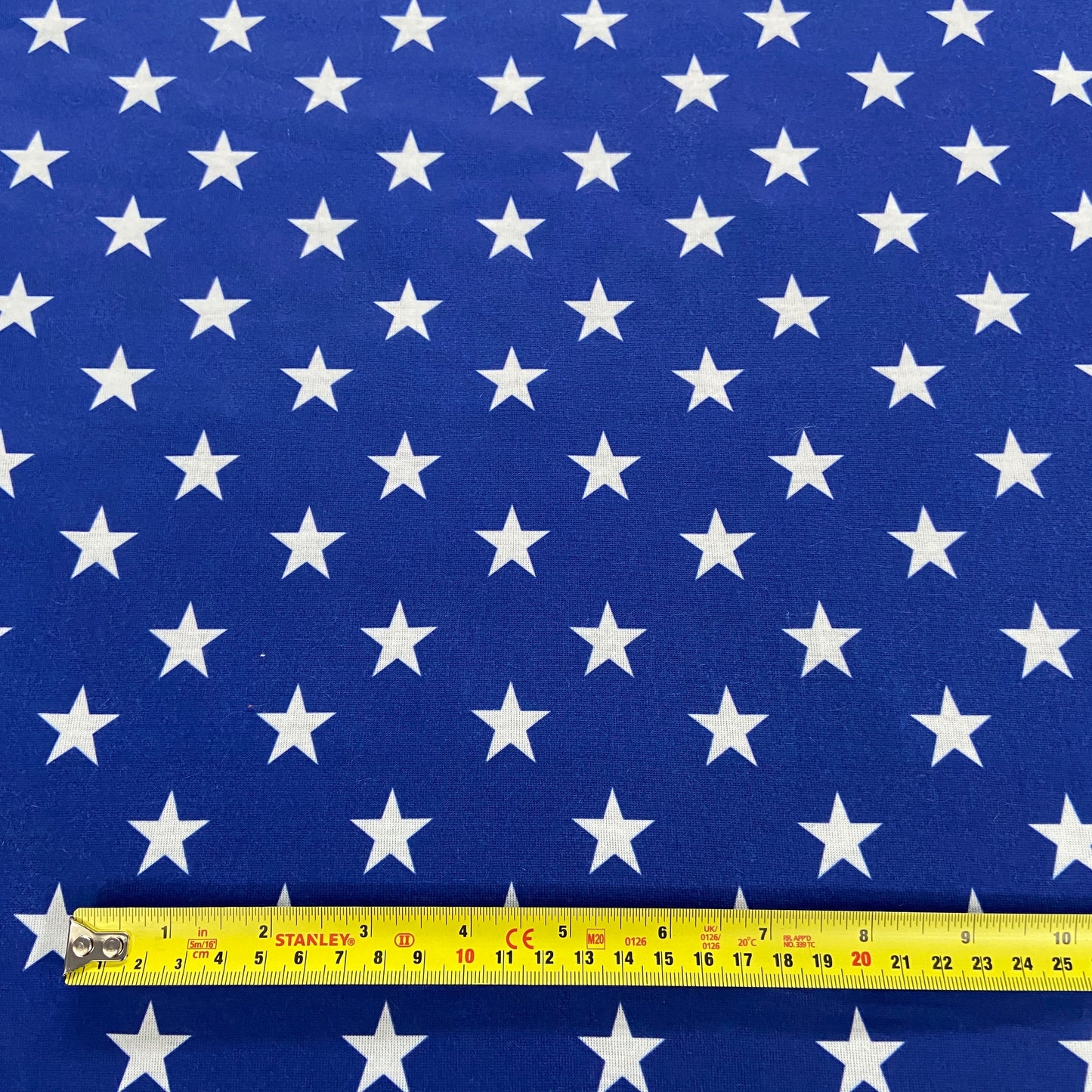 FS703 Royal Blue Stars | Fabric | children, drape, elastane, Fabric, fashion fabric, jersey, kid, kids, limited, making, mono chrome, Polyester, sale, sewing, Spun Polyester, star, stars, stretch, Stretchy | Fabric Styles