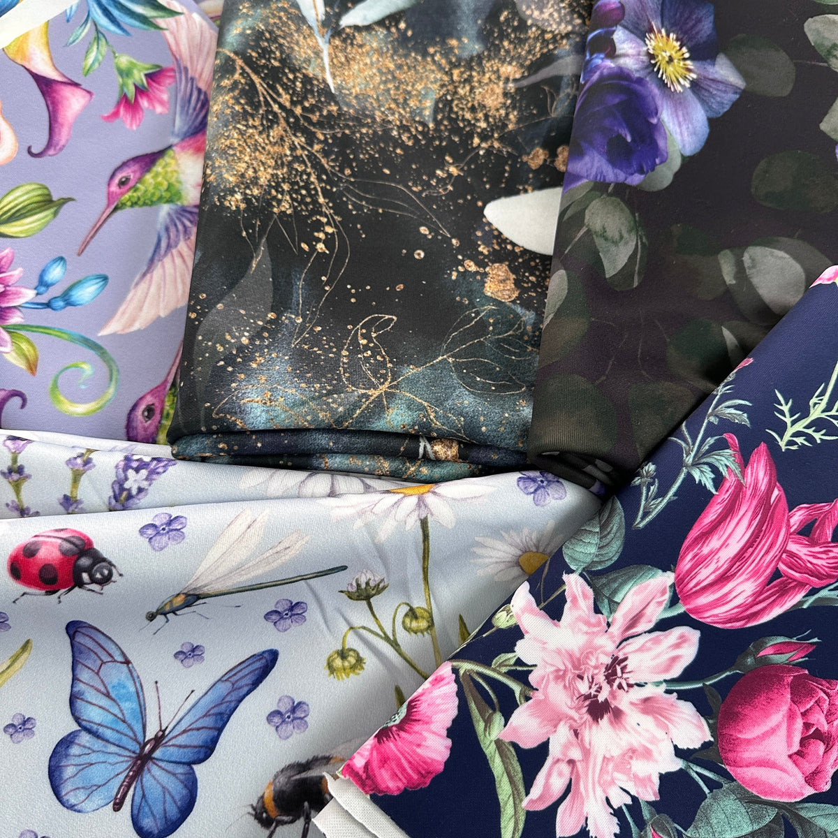 Half Metres Floral Scuba Fabric Bundle (5 Pack) – Fabric Styles