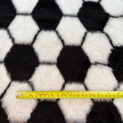 FS1110 Football Fur Fabric | Fabric | Black, blanket, Children, Comfort, Cow, Cuddle, Cuddly, drape, Fabric, fashion fabric, Fleece, football, Fur, Kids, making, pets, Polyester, Sale, sewing, Skirt, soccer, throw, White | Fabric Styles