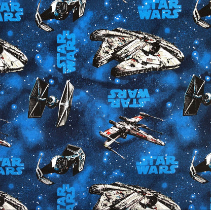 FS598_3 Star Wars Rebel Ships Blue Cotton | Fabric | Brand, Branded, Children, comic, Cotton, Darth, Darth Vader, Fabric, fashion fabric, Flash, Iron Man, Kids, logo, making, man, Navy, Star, Star Wars, Vader, War, Wars | Fabric Styles