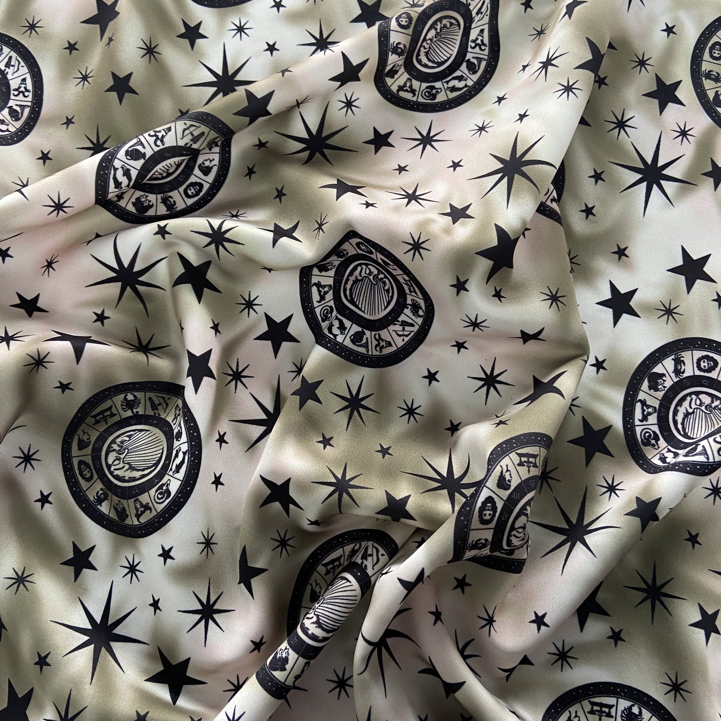 FS581 Galaxy Zodiac | Fabric | Animal, blue, drape, elastane, Fabric, fashion fabric, FS581, Galaxy, jersey, making, Olive, Orange, Polyester, Purple, Sale, scuba, sewing, Skirt, stars, Stretchy, Tie Dye | Fabric Styles