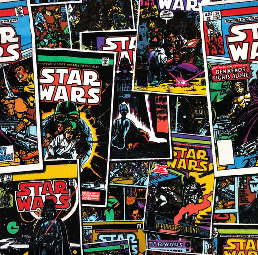 FS598_4 Star Wars Comic Book Cotton | Fabric | Brand, Branded, Children, comic, Cotton, Darth, Darth Vader, Fabric, fashion fabric, Flash, Iron Man, Kids, logo, making, man, Navy, Star, Star Wars, Vader, War, Wars | Fabric Styles