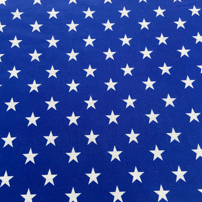 FS703 Royal Blue Stars | Fabric | children, drape, elastane, Fabric, fashion fabric, jersey, kid, kids, limited, making, mono chrome, Polyester, sale, sewing, Spun Polyester, star, stars, stretch, Stretchy | Fabric Styles