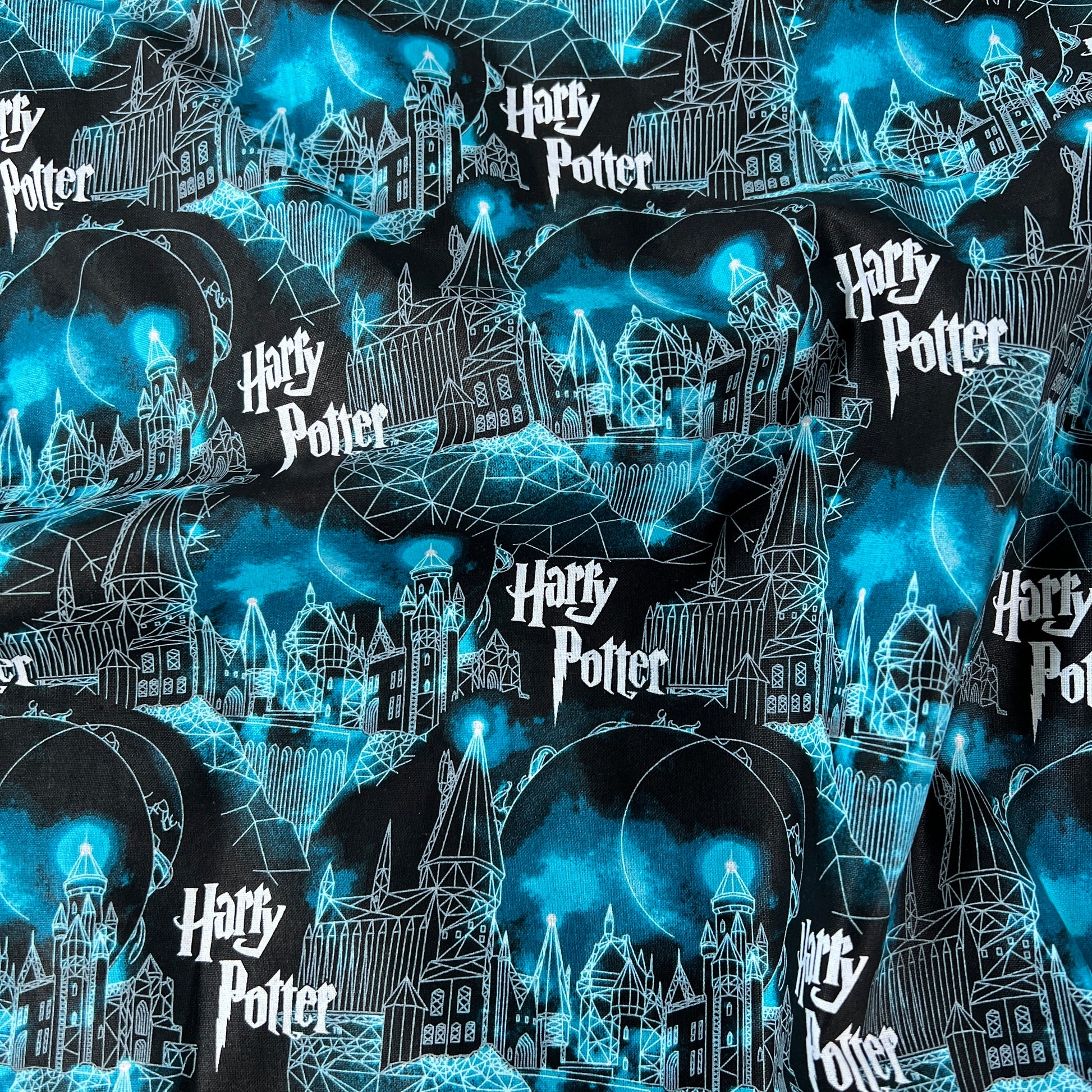 FS635_20 Harry Potter Hogwarts Moon Cotton Fabric | Fabric | Blue, Children, Cotton, Fabric, FS635, Harry Potter, Hogwarts, Moon | Fabric Styles