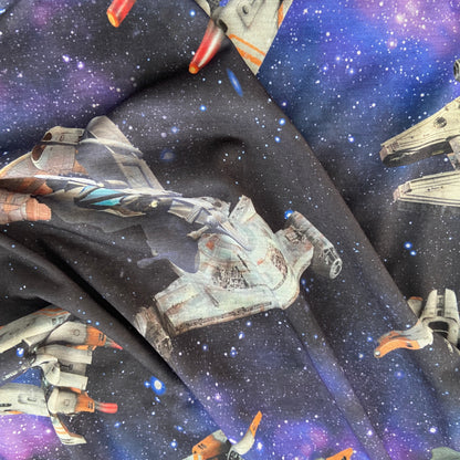 FS794 Galaxy Spaceship | Fabric | Children, drape, Fabric, fashion fabric, Galaxy, jersey, Kids, making, sale, sewing, Spaceship, spun polyester, Spun Polyester Elastane, stretch, Stretchy, Tie Dye | Fabric Styles