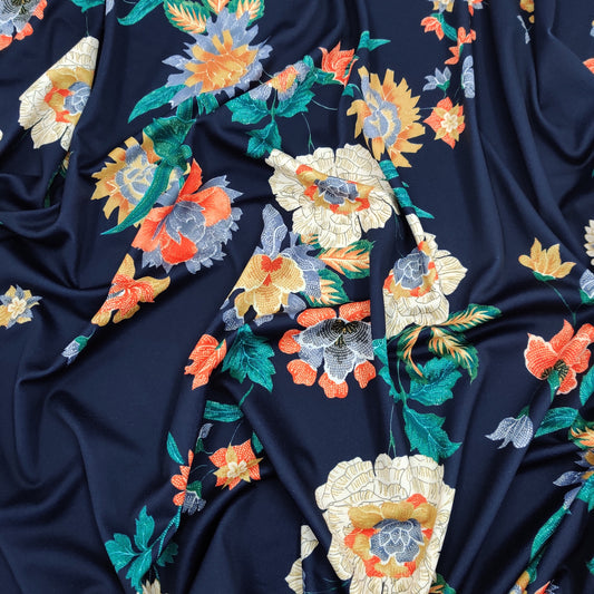 FS516 Navy Floral Crepe Fabric | Fabric | Fabric, Floral, limited, navy, SALE, sewing | Fabric Styles